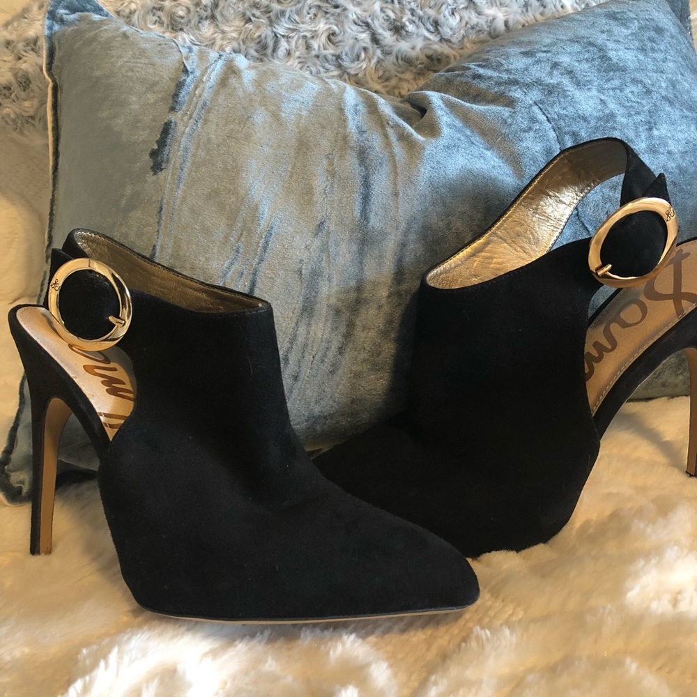 Sam Edelman black crushed velvet heels, size 8.5